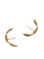 thumb Brass Irregular Twisted line  Minimalist Stud Earring 1