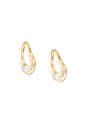thumb Copper Imitation Pearl Geometric Minimalist Drop Trend Korean Fashion Earring 0
