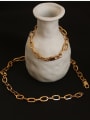 thumb Brass hollow Geometric chain Vintage pendant Necklace 3