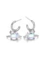 thumb Brass Natural Stone Star Trend Drop Earring 2