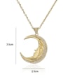 thumb Brass Cubic Zirconia  Vintage Moon Pendnat Necklace 2