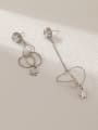 thumb Brass Imitation Pearl Heart Minimalist Hook Earring 3