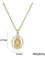 thumb Brass Cubic Zirconia Oval Vintage Regligious Necklace 2
