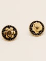 thumb Brass Asymmetrical Flower Vintage Stud Trend Korean Fashion Earring 2