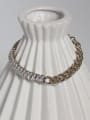 thumb Brass Cubic Zirconia Geometric  Chain Vintage Bracelet 2