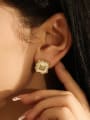 thumb Brass Shell Square Vintage Stud Earring 1