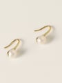 thumb Brass Imitation Pearl Geometric Minimalist Hook Trend Korean Fashion Earring 0