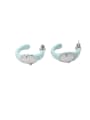 thumb Brass Enamel Geometric Minimalist Stud Earring 0