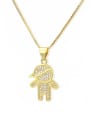 thumb Brass Cubic Zirconia boy and girl Cute Necklace 1