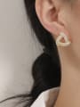 thumb Brass Cubic Zirconia Triangle Statement Stud Earring 1