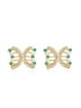 thumb Brass Cubic Zirconia Enamel Butterfly Bohemia Stud Earring 3