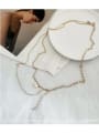 thumb Zinc Alloy Freshwater Pearl White Geometric Trend Link Trend Korean Fashion Necklace 0