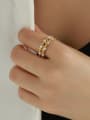 thumb Brass Bead Geometric Vintage Stackable Ring 1