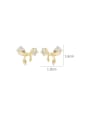 thumb Brass Cubic Zirconia Bowknot Dainty Stud Earring 2