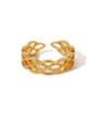 thumb Brass Hollow Geometric Chain Vintage Band Ring 3