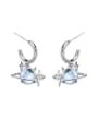 thumb Brass Natural Stone Star Trend Drop Earring 0