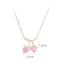 thumb Brass Cubic Zirconia Pink Heart Dainty Necklace 2