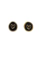 thumb Brass Enamel Geometric Minimalist Stud Earring 0