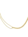 thumb Brass Geometric Minimalist chain Necklace 4