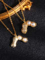 thumb Copper Imitation Pearl Irregular Trend Groundnut Pendant Necklace 2