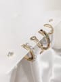 thumb Brass Cubic Zirconia Geometric Set Trend Huggie Earring 2