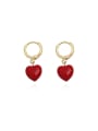 thumb Copper Enamel Heart Minimalist Huggie Trend Korean Fashion Earring 0