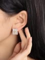 thumb Brass Shell Geometric Minimalist Stud Earring 2