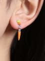 thumb Brass Enamel Irregular Carrot  Minimalist Drop Earring 1