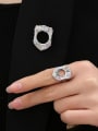 thumb Trend Round Brass Cubic Zirconia Ring  Brooch 1