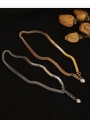 thumb Brass Imitation Pearl Snake Chain Hip Hop Necklace 0