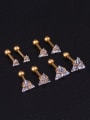 thumb Brass Cubic Zirconia Triangle Minimalist Stud Earring 3
