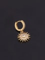 thumb Brass Cubic Zirconia Heart Vintage Huggie Earring(Single Only One) 2