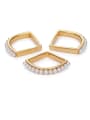 thumb Brass Imitation Pearl Geometric Minimalist Band Ring 3