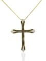 thumb Brass Cubic Zirconia Cross Pendant Necklace 4
