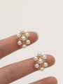 thumb Brass Cubic Zirconia Geometric Dainty Stud Trend Korean Fashion Earring 2