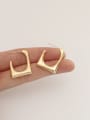 thumb Brass  Smooth Geometric Minimalist Stud Trend Korean Fashion Earring 1