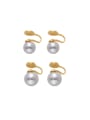 thumb Brass Imitation Pearl Geometric Minimalist Hook Earring 2
