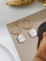 thumb Copper Freshwater Pearl Geometric Minimalist Huggie Trend Korean Fashion Earring 4