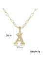 thumb Brass Cubic Zirconia Letter Hip Hop Necklace 2
