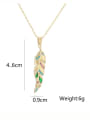 thumb Brass Cubic Zirconia Leaf Vintage Necklace 2