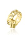 thumb Brass Cubic Zirconia Locket Minimalist Geometric Chain Band Ring 0