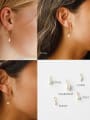 thumb Stainless steel Imitation Pearl Geometric Minimalist Huggie Earring 3