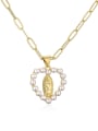 thumb Brass Imitation Pearl Geometric Vintage Regligious Necklace 0