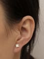 thumb Bronze Cubic Zirconia Cross Minimalist Stud Earring 2