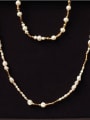 thumb Brass Imitation Pearl Irregular Vintage Necklace 0