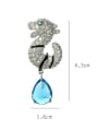 thumb Brass Cubic Zirconia Hip Hop brave troops  Cluster Earring 2