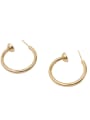 thumb Brass Smooth Round Vintage Hoop Trend Korean Fashion Earring 0