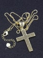 thumb Brass Cubic Zirconia Cross Dainty Regligious Necklace 1