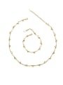 thumb Brass Shell Minimalist Heart  Bracelet and Necklace Set 0