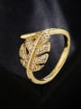 thumb Brass Cubic Zirconia Butterfly Leaf Vintage Band Ring 1